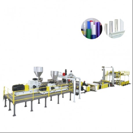 Loidhne eas-tharraing duilleag PET vented gun tiormaiche Twin Screw